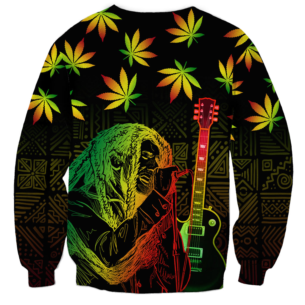 Jamaica Legend Bob Day Sweatshirt One Love Jamaican Reggae African Pattern - Wonder Print Shop