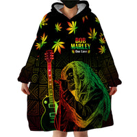 Jamaica Legend Bob Day Wearable Blanket Hoodie One Love Jamaican Reggae African Pattern - Wonder Print Shop