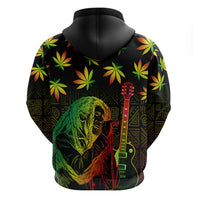 Jamaica Legend Bob Day Zip Hoodie One Love Jamaican Reggae African Pattern - Wonder Print Shop