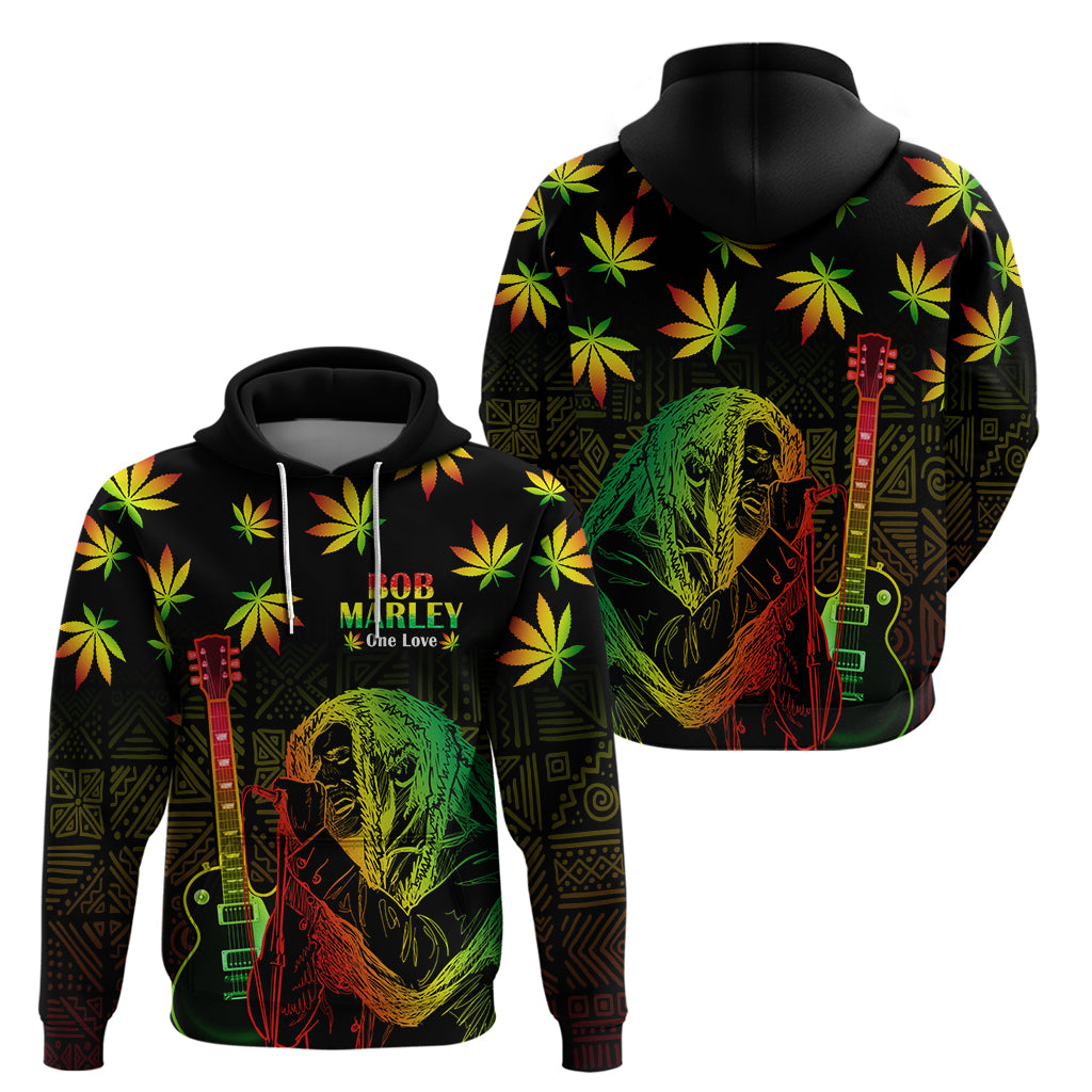 Jamaica Legend Bob Day Zip Hoodie One Love Jamaican Reggae African Pattern - Wonder Print Shop
