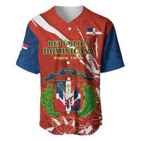 Dominican Republic Independence Day Baseball Jersey Coat Of Arms With Bayahibe Rose - Wonder Print Shop