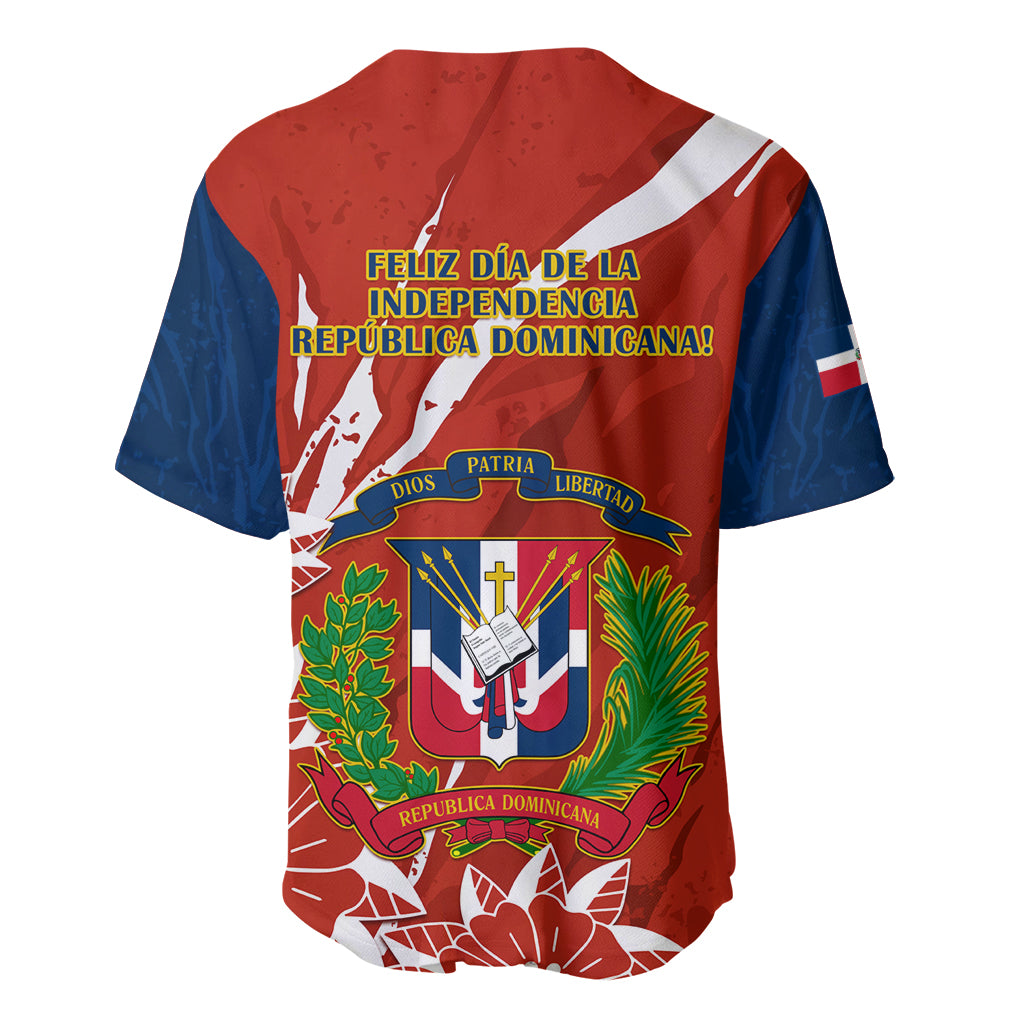 Dominican Republic Independence Day Baseball Jersey Coat Of Arms With Bayahibe Rose - Wonder Print Shop