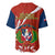Dominican Republic Independence Day Baseball Jersey Coat Of Arms With Bayahibe Rose