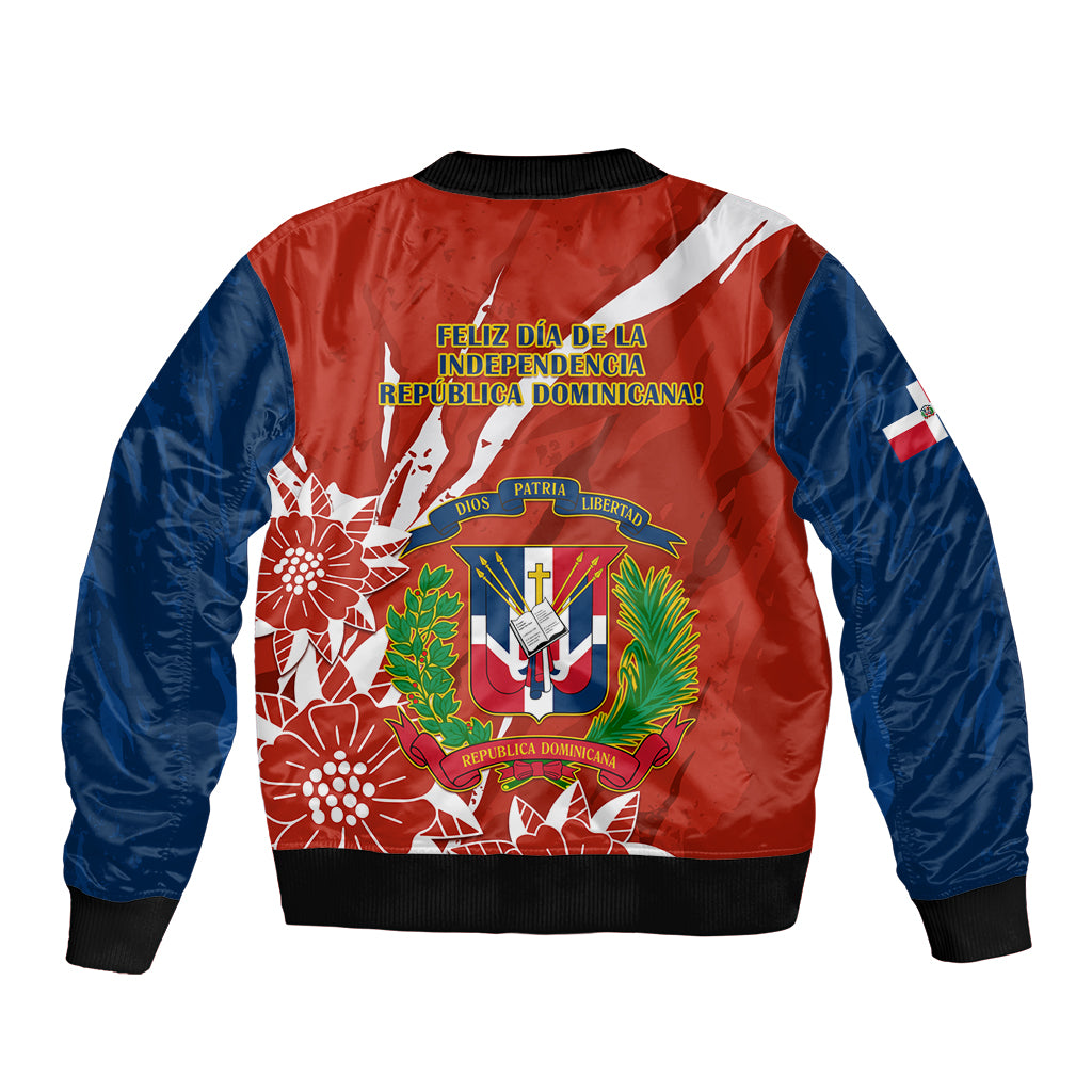 Dominican Republic Independence Day Bomber Jacket Coat Of Arms With Bayahibe Rose - Wonder Print Shop