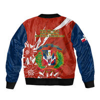 Dominican Republic Independence Day Bomber Jacket Coat Of Arms With Bayahibe Rose - Wonder Print Shop
