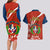 Dominican Republic Independence Day Couples Matching Long Sleeve Bodycon Dress and Hawaiian Shirt Coat Of Arms With Bayahibe Rose