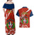 Dominican Republic Independence Day Couples Matching Off Shoulder Maxi Dress and Hawaiian Shirt Coat Of Arms With Bayahibe Rose