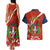 Dominican Republic Independence Day Couples Matching Tank Maxi Dress and Hawaiian Shirt Coat Of Arms With Bayahibe Rose