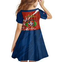 Dominican Republic Independence Day Family Matching Long Sleeve Bodycon Dress and Hawaiian Shirt Coat Of Arms With Bayahibe Rose - Wonder Print Shop