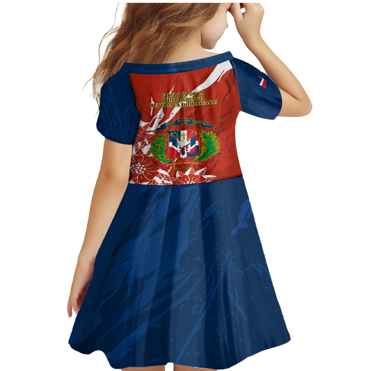 Dominican Republic Independence Day Family Matching Mermaid Dress and Hawaiian Shirt Coat Of Arms With Bayahibe Rose - Wonder Print Shop