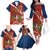 Dominican Republic Independence Day Family Matching Off Shoulder Long Sleeve Dress and Hawaiian Shirt Coat Of Arms With Bayahibe Rose - Wonder Print Shop