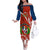 Dominican Republic Independence Day Family Matching Off Shoulder Long Sleeve Dress and Hawaiian Shirt Coat Of Arms With Bayahibe Rose - Wonder Print Shop