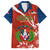 Dominican Republic Independence Day Family Matching Off Shoulder Maxi Dress and Hawaiian Shirt Coat Of Arms With Bayahibe Rose - Wonder Print Shop