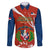 Dominican Republic Independence Day Family Matching Off Shoulder Maxi Dress and Hawaiian Shirt Coat Of Arms With Bayahibe Rose - Wonder Print Shop