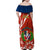 Dominican Republic Independence Day Family Matching Off Shoulder Maxi Dress and Hawaiian Shirt Coat Of Arms With Bayahibe Rose