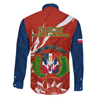 Dominican Republic Independence Day Family Matching Short Sleeve Bodycon Dress and Hawaiian Shirt Coat Of Arms With Bayahibe Rose - Wonder Print Shop