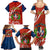 Dominican Republic Independence Day Family Matching Summer Maxi Dress and Hawaiian Shirt Coat Of Arms With Bayahibe Rose