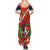 Dominican Republic Independence Day Family Matching Summer Maxi Dress and Hawaiian Shirt Coat Of Arms With Bayahibe Rose