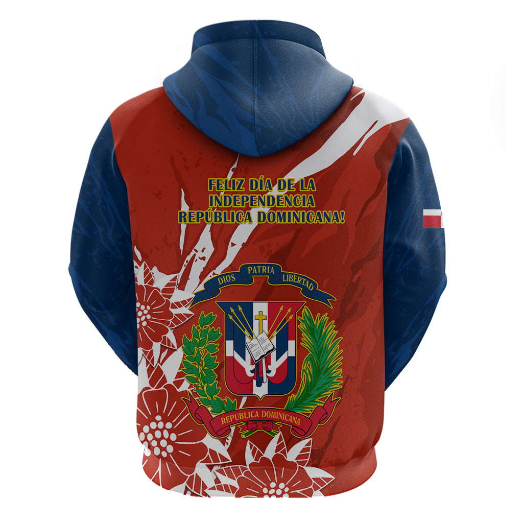 Dominican Republic Independence Day Hoodie Coat Of Arms With Bayahibe Rose - Wonder Print Shop