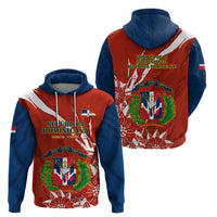 Dominican Republic Independence Day Hoodie Coat Of Arms With Bayahibe Rose - Wonder Print Shop