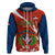 Dominican Republic Independence Day Hoodie Coat Of Arms With Bayahibe Rose