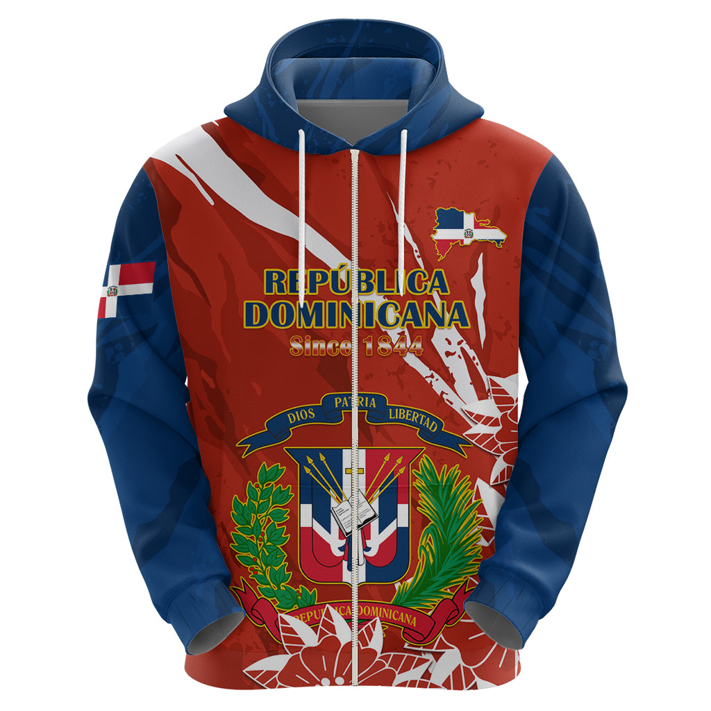 Dominican Republic Independence Day Hoodie Coat Of Arms With Bayahibe Rose - Wonder Print Shop
