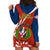 Dominican Republic Independence Day Hoodie Dress Coat Of Arms With Bayahibe Rose