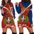 Dominican Republic Independence Day Hoodie Dress Coat Of Arms With Bayahibe Rose