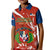 Dominican Republic Independence Day Kid Polo Shirt Coat Of Arms With Bayahibe Rose