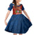 Dominican Republic Independence Day Kid Short Sleeve Dress Coat Of Arms With Bayahibe Rose - Wonder Print Shop