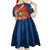 Dominican Republic Independence Day Kid Short Sleeve Dress Coat Of Arms With Bayahibe Rose - Wonder Print Shop
