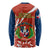 Dominican Republic Independence Day Long Sleeve Shirt Coat Of Arms With Bayahibe Rose - Wonder Print Shop