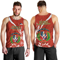 Dominican Republic Independence Day Men Tank Top Coat Of Arms With Bayahibe Rose - Wonder Print Shop