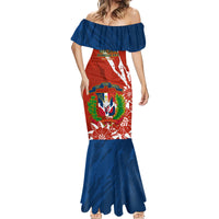 Dominican Republic Independence Day Mermaid Dress Coat Of Arms With Bayahibe Rose - Wonder Print Shop
