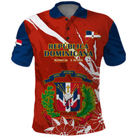 Dominican Republic Independence Day Polo Shirt Coat Of Arms With Bayahibe Rose - Wonder Print Shop