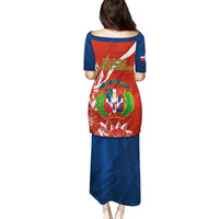 Dominican Republic Independence Day Puletasi Coat Of Arms With Bayahibe Rose - Wonder Print Shop