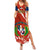 Dominican Republic Independence Day Summer Maxi Dress Coat Of Arms With Bayahibe Rose
