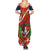 Dominican Republic Independence Day Summer Maxi Dress Coat Of Arms With Bayahibe Rose