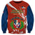 Dominican Republic Independence Day Sweatshirt Coat Of Arms With Bayahibe Rose - Wonder Print Shop