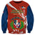 Dominican Republic Independence Day Sweatshirt Coat Of Arms With Bayahibe Rose
