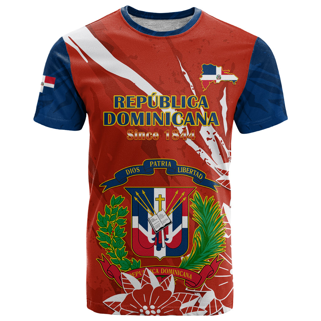 Dominican Republic Independence Day T Shirt Coat Of Arms With Bayahibe Rose - Wonder Print Shop