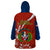 Dominican Republic Independence Day Wearable Blanket Hoodie Coat Of Arms With Bayahibe Rose