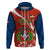 Dominican Republic Independence Day Zip Hoodie Coat Of Arms With Bayahibe Rose - Wonder Print Shop