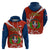 Dominican Republic Independence Day Zip Hoodie Coat Of Arms With Bayahibe Rose - Wonder Print Shop