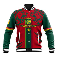 Custom Cameroon Football Baseball Jacket 2024 African Nations Go Champions Lion Style - Wonder Print Shop
