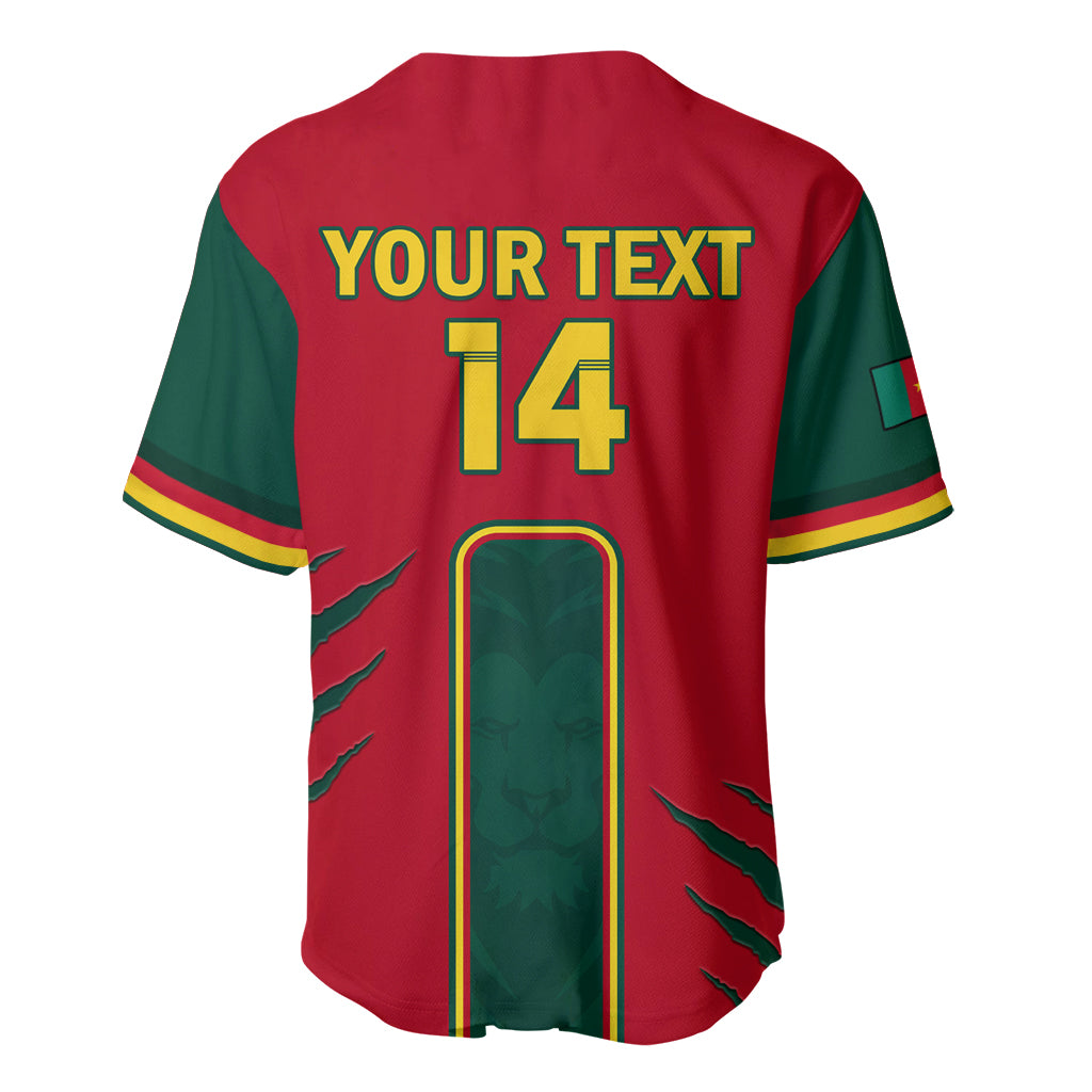 Custom Cameroon Football Baseball Jersey 2024 African Nations Go Champions Lion Style - Wonder Print Shop