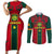 Custom Cameroon Football Couples Matching Short Sleeve Bodycon Dress and Long Sleeve Button Shirt 2024 African Nations Go Champions Lion Style - Wonder Print Shop