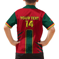 Custom Cameroon Football Family Matching Long Sleeve Bodycon Dress and Hawaiian Shirt 2024 African Nations Go Champions Lion Style - Wonder Print Shop