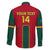 Custom Cameroon Football Family Matching Off Shoulder Long Sleeve Dress and Hawaiian Shirt 2024 African Nations Go Champions Lion Style - Wonder Print Shop