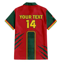 Custom Cameroon Football Family Matching Short Sleeve Bodycon Dress and Hawaiian Shirt 2024 African Nations Go Champions Lion Style - Wonder Print Shop
